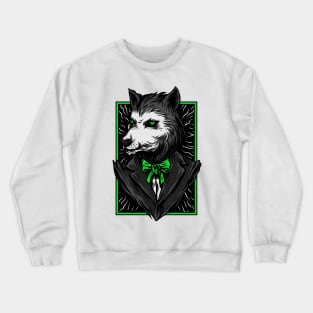 Big Bad Wolf Suit Black Green Crewneck Sweatshirt